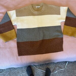 Madewell Brown and Gray Color Block Hoodie